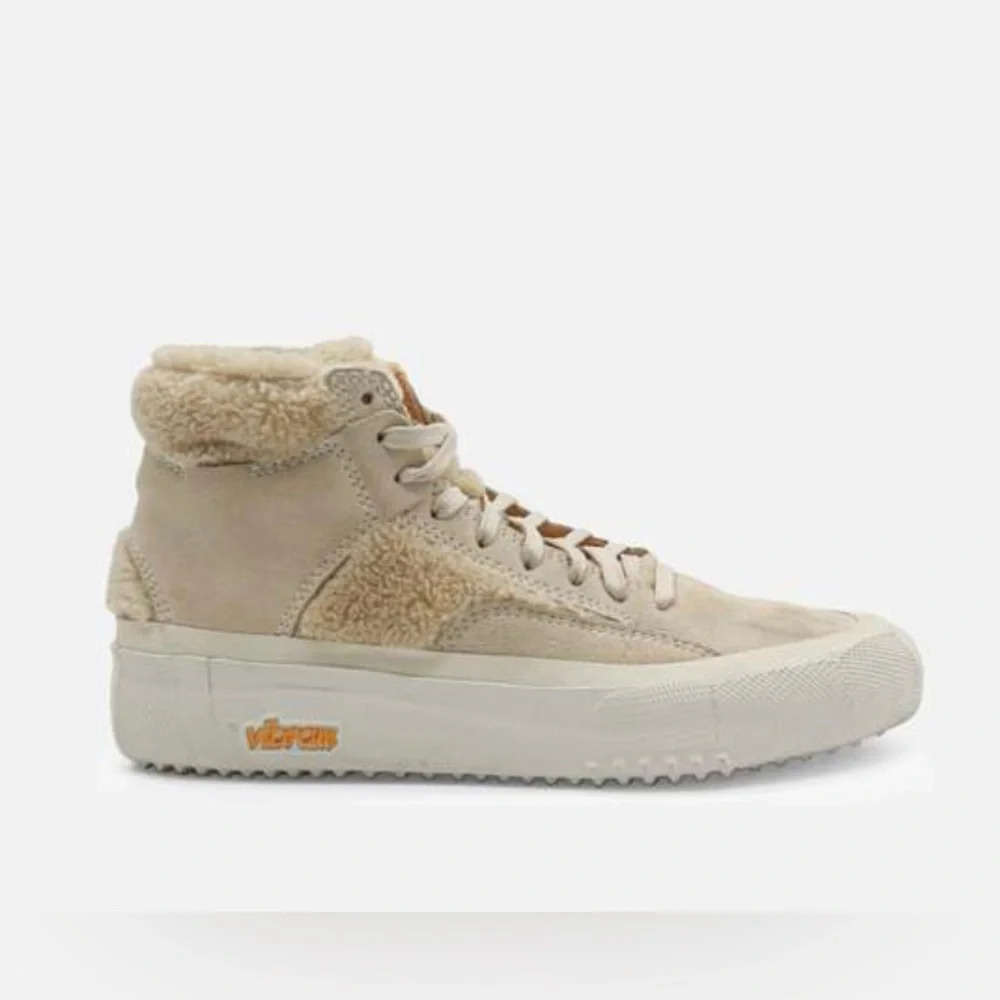 ! Brandblack Capo Suede Cream Sherpa High Top Sneakers